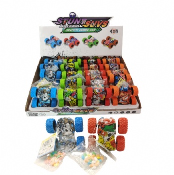 Friction flip graffiti car toy candy