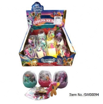 surprise egg with lovely horse toy candy