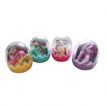 surprise egg with lovely horse toy candy