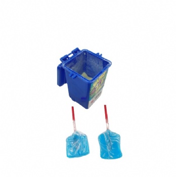 Rubbish bin dipper with poping candy