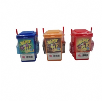Rubbish bin dipper with poping candy