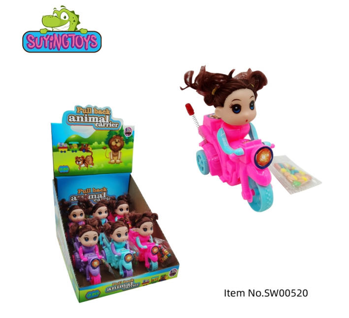 2025new-pulling wire fashion girl motorcycle-toy-candy