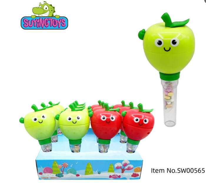2025new-wind up worm steals the apple-toy-candy