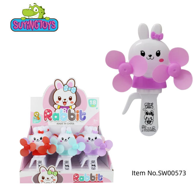 2025new-lovely rabbit double hand pressed fan-toy-candy