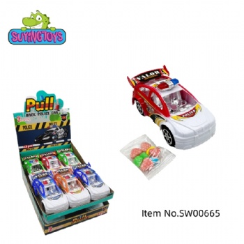 2025新品塑料警察车玩具糖果